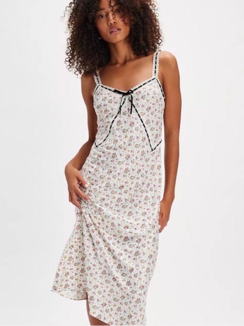 For Love & Lemons Floral Midi Slip Dress